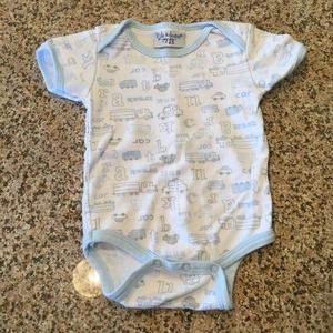 Kyle & Deena Size 3-6 Months Light Blue Cars One Piece Pajamas Short Sleeve